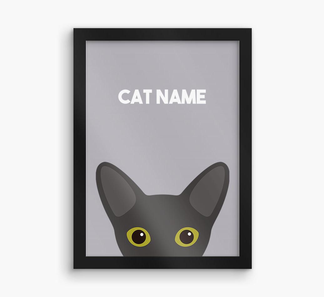 Peeking Cat: Personalized {breedCommonName} Framed Print