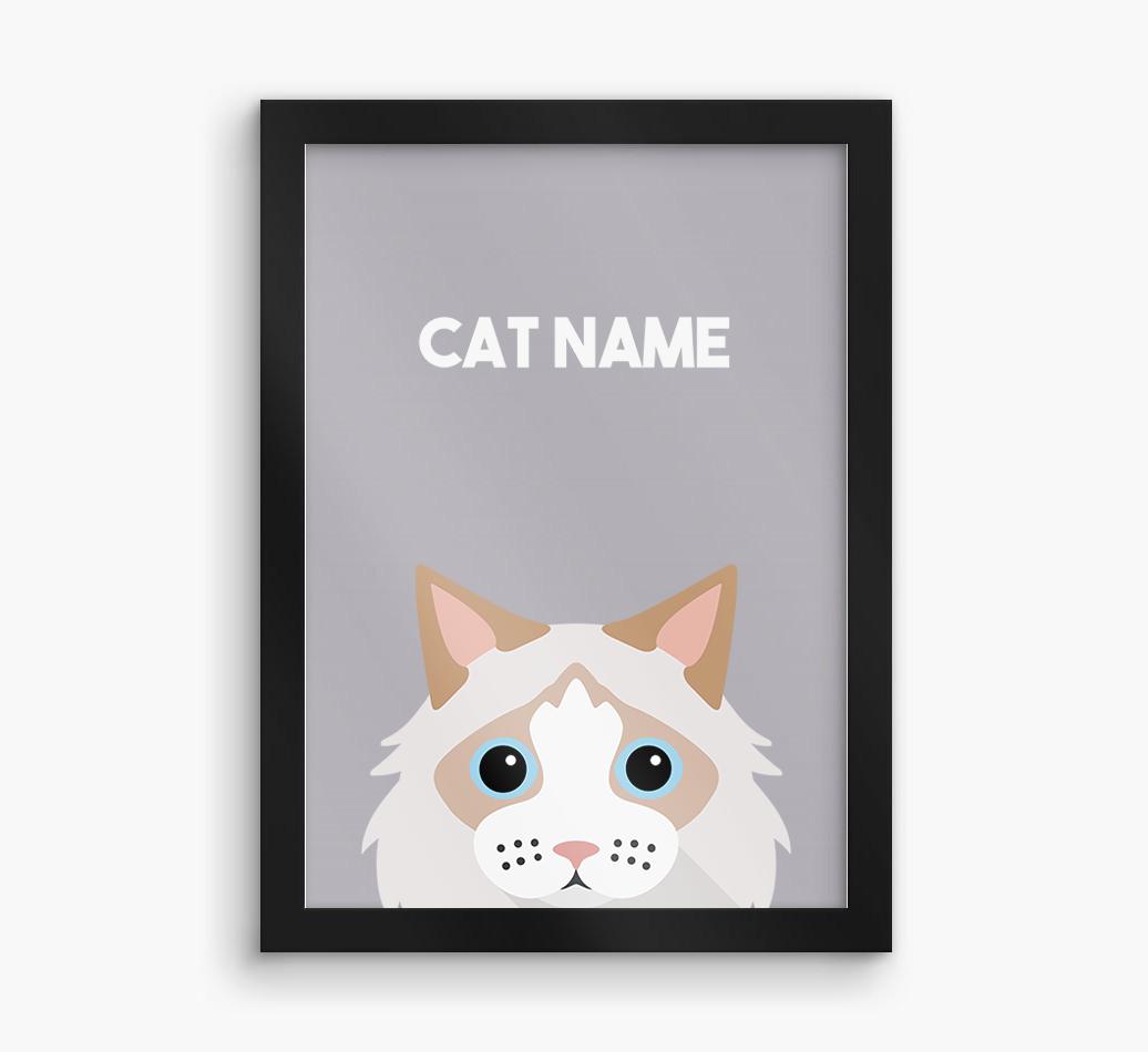 Peeking Cat: Personalized {breedCommonName} Framed Print