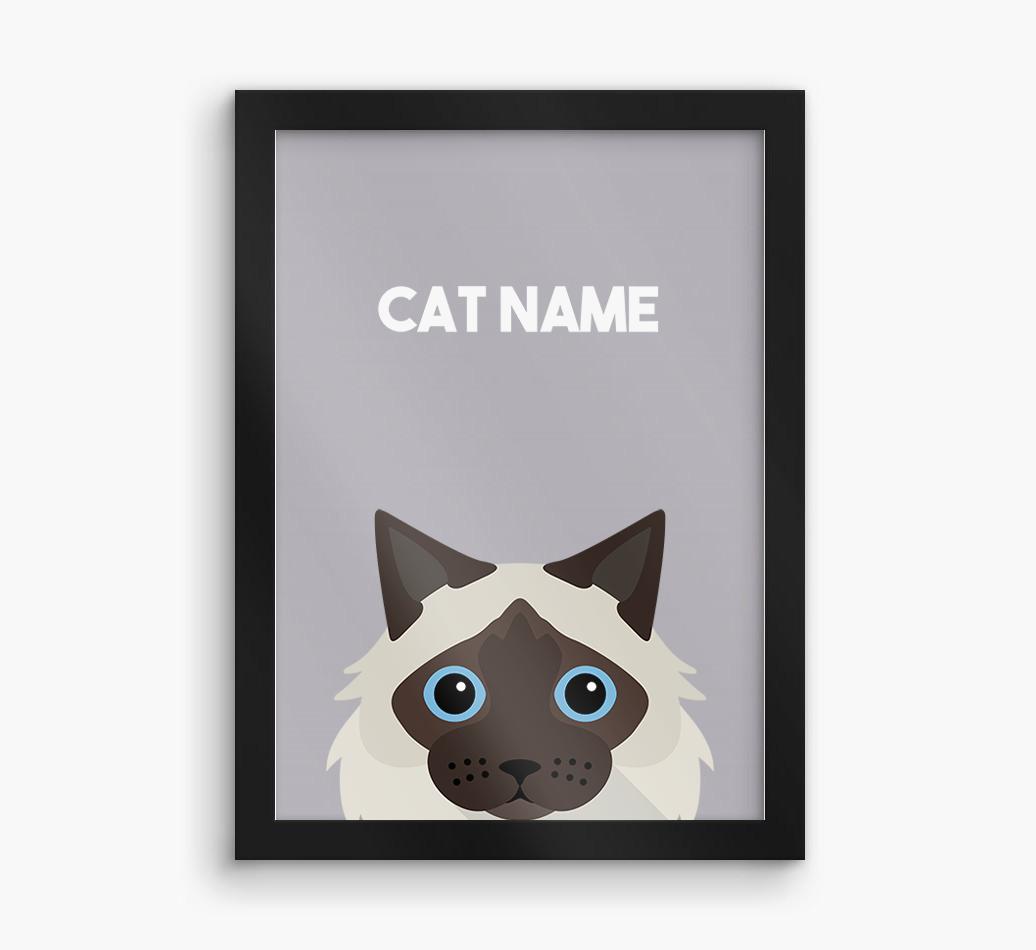 Peeking Cat: Personalized {breedCommonName} Framed Print