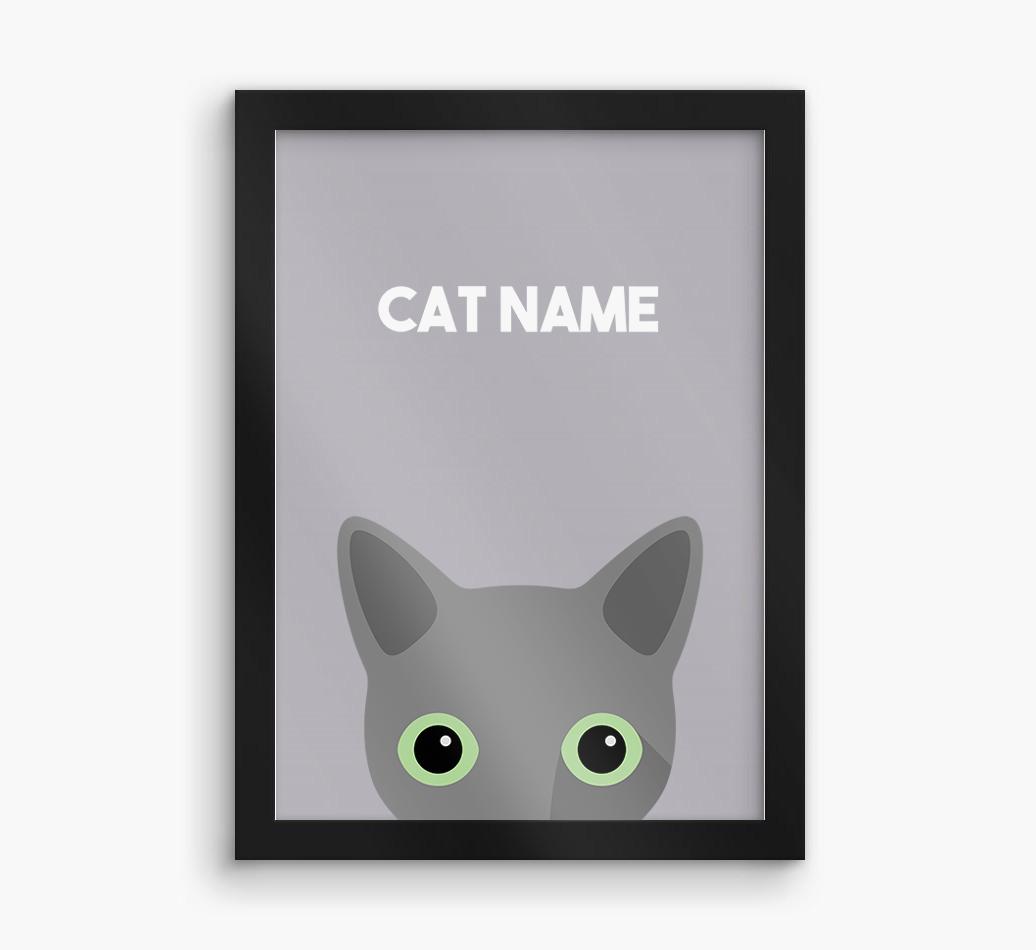 Peeking Cat: Personalized {breedCommonName} Framed Print
