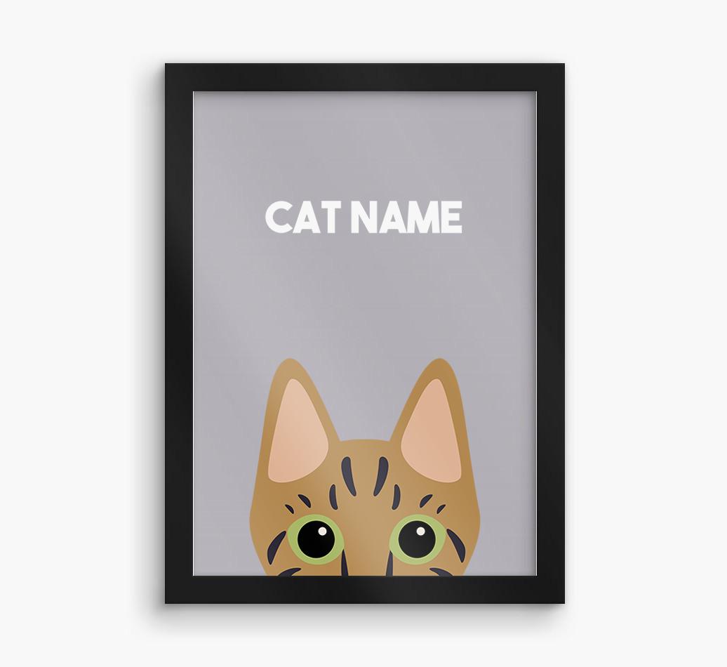 Peeking Cat: Personalized {breedCommonName} Framed Print