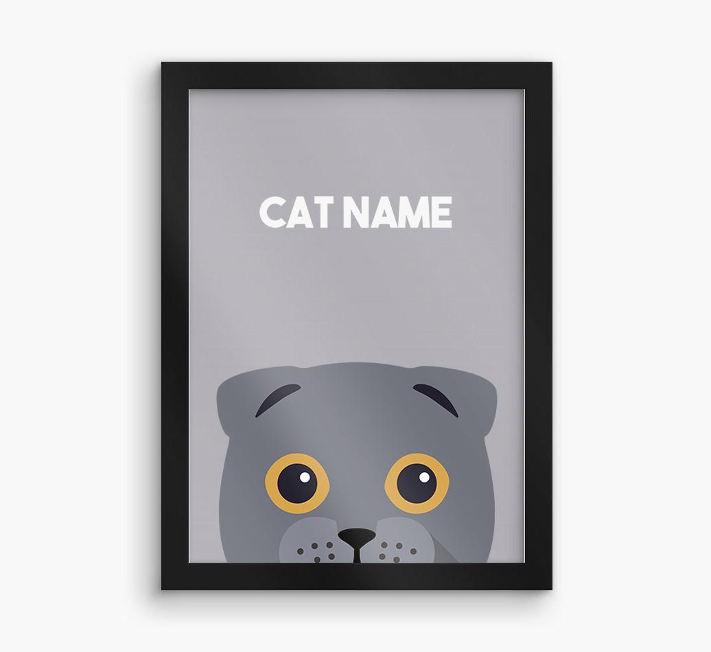 Peeking Cat: Personalized {breedCommonName} Framed Print