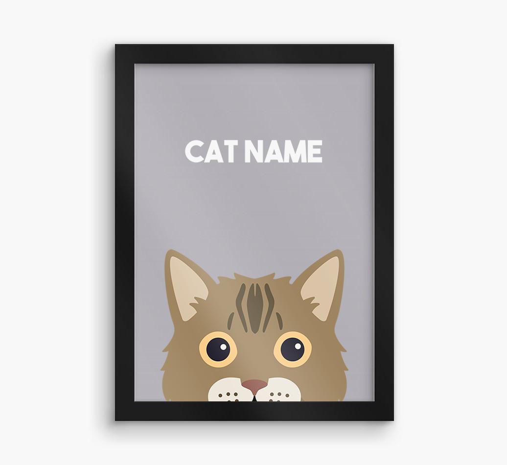 Peeking Cat: Personalized {breedCommonName} Framed Print