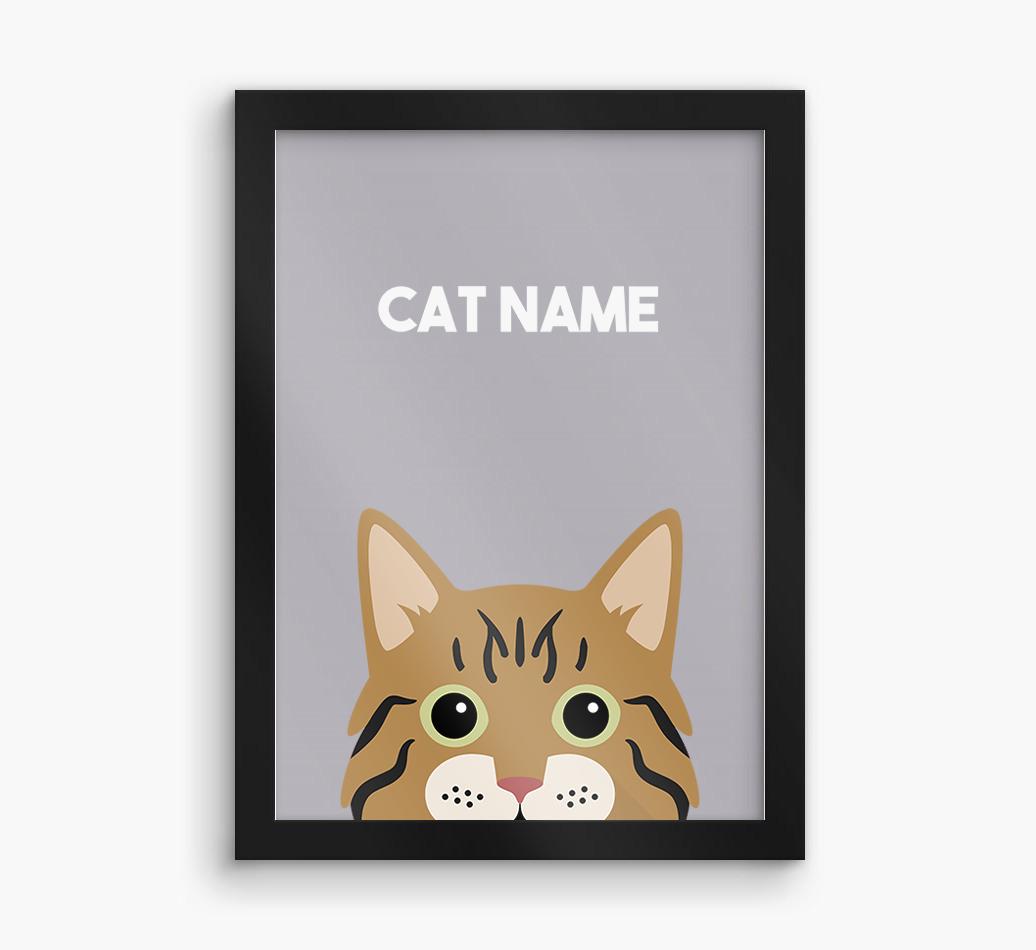 Peeking Cat: Personalized {breedCommonName} Framed Print