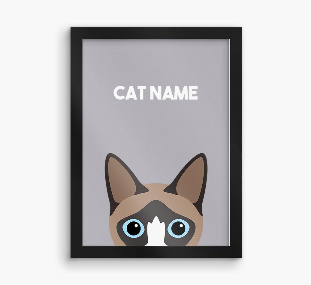 Peeking Cat: Personalized {breedCommonName} Framed Print