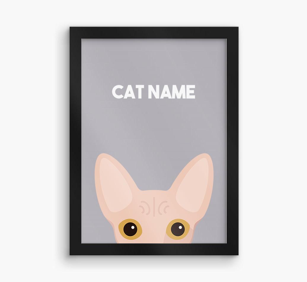 Peeking Cat: Personalized {breedCommonName} Framed Print