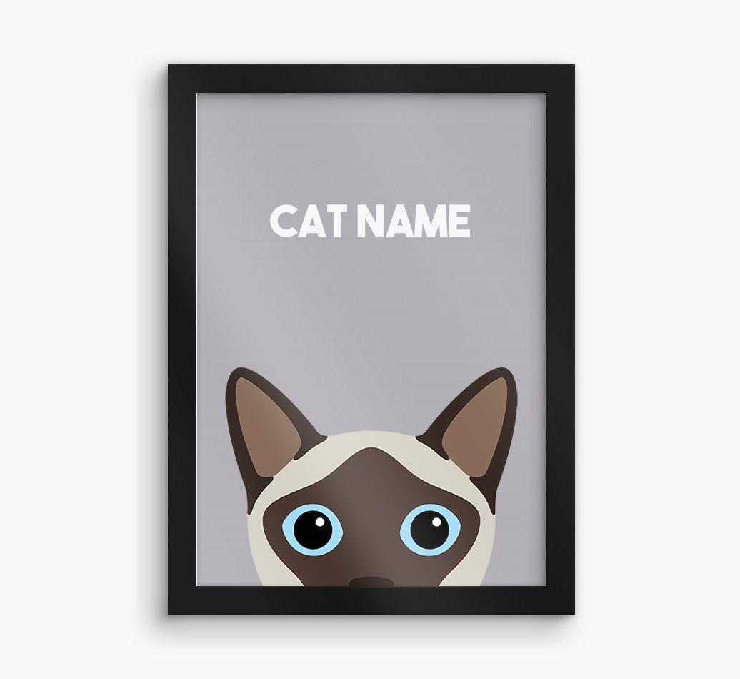 Peeking Cat: Personalized {breedCommonName} Framed Print