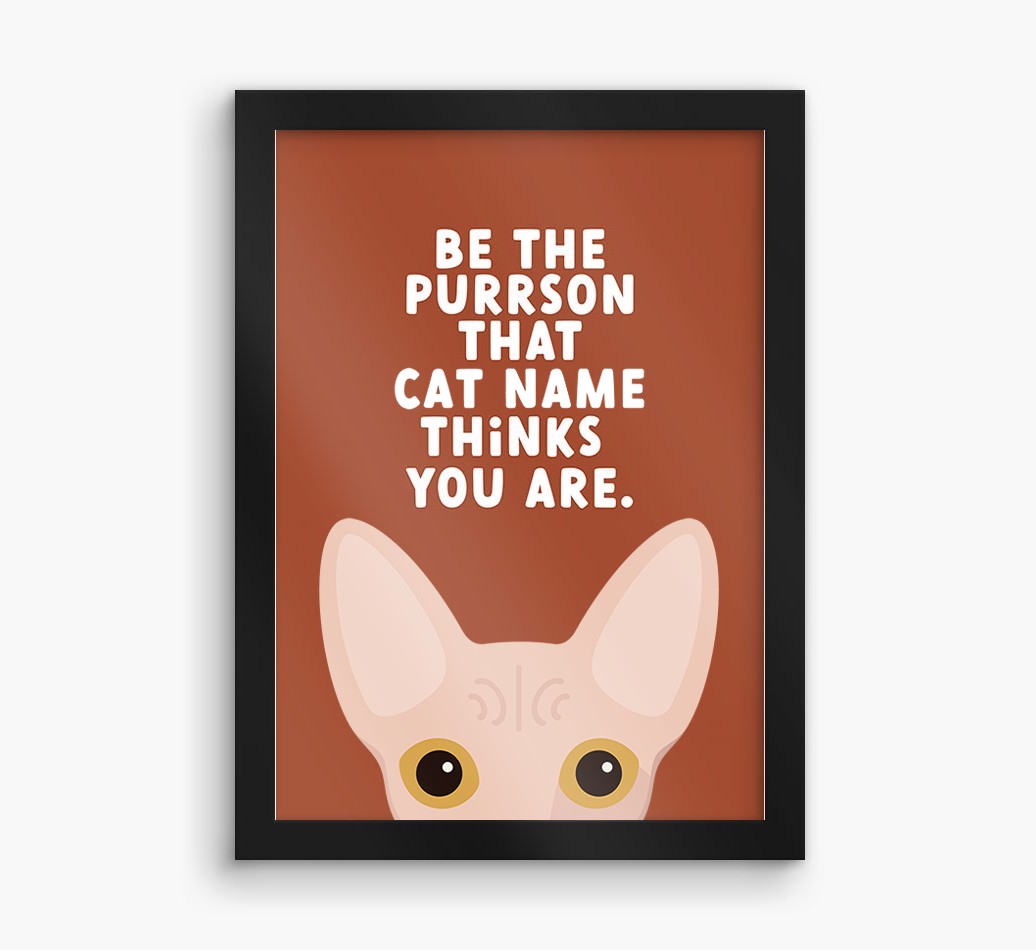 Be The Purrson:  Personalised {breedCommonName} Framed Print