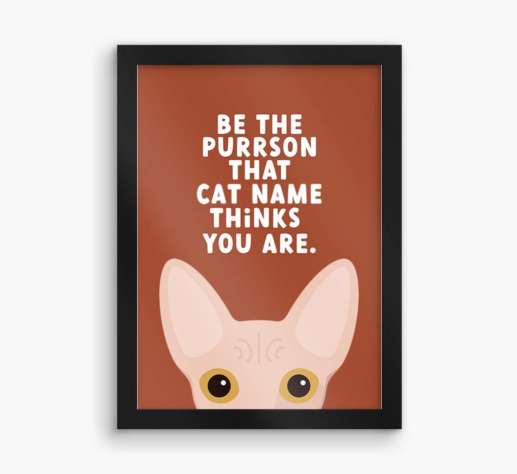 Be The Purrson:  Personalized {breedCommonName} Framed Print