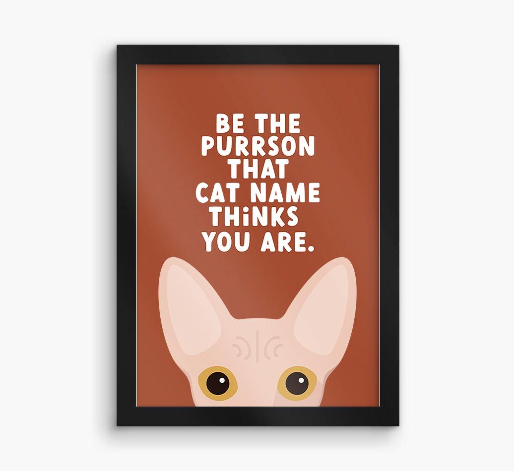 Be The Purrson:  Personalized {breedCommonName} Framed Print