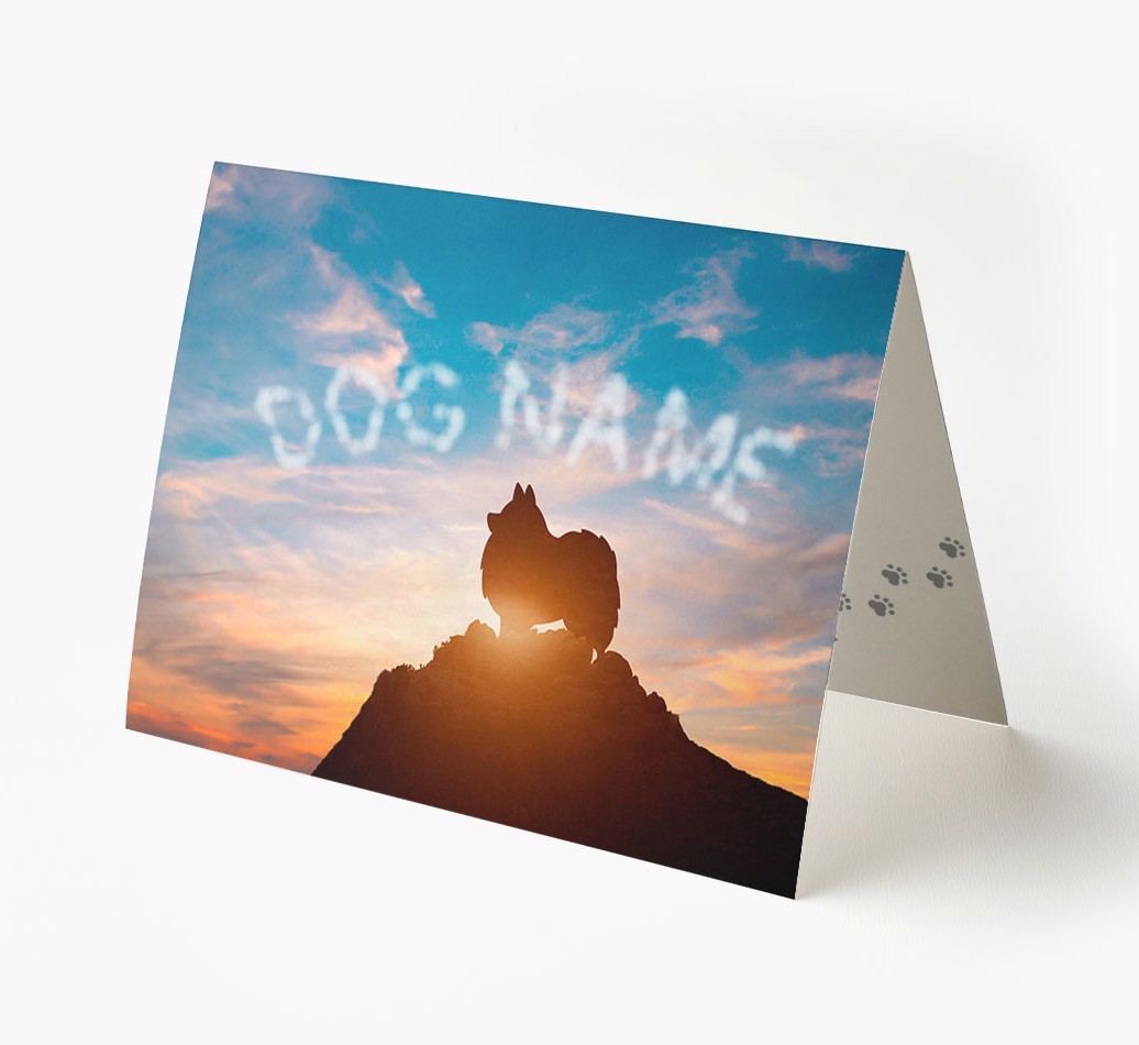 Sunset Cloud: Personalized {breedCommonName} Silhouette Card
