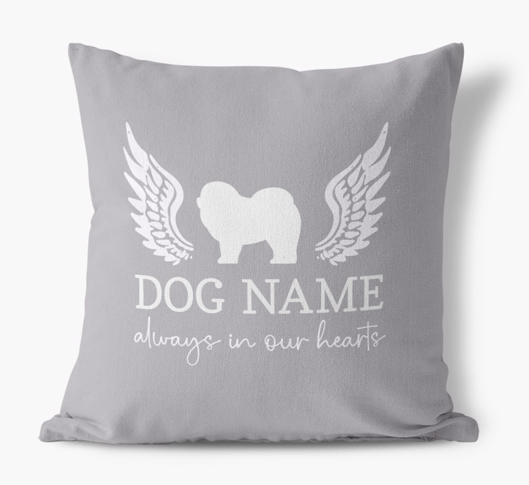 Silhouette Angel: Personalised {breedFullName} Canvas Cushion