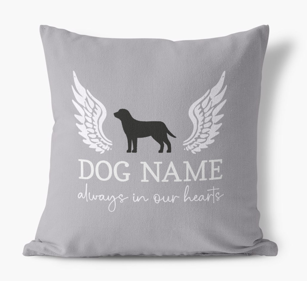 Silhouette Angel: Personalised {breedFullName} Canvas Cushion