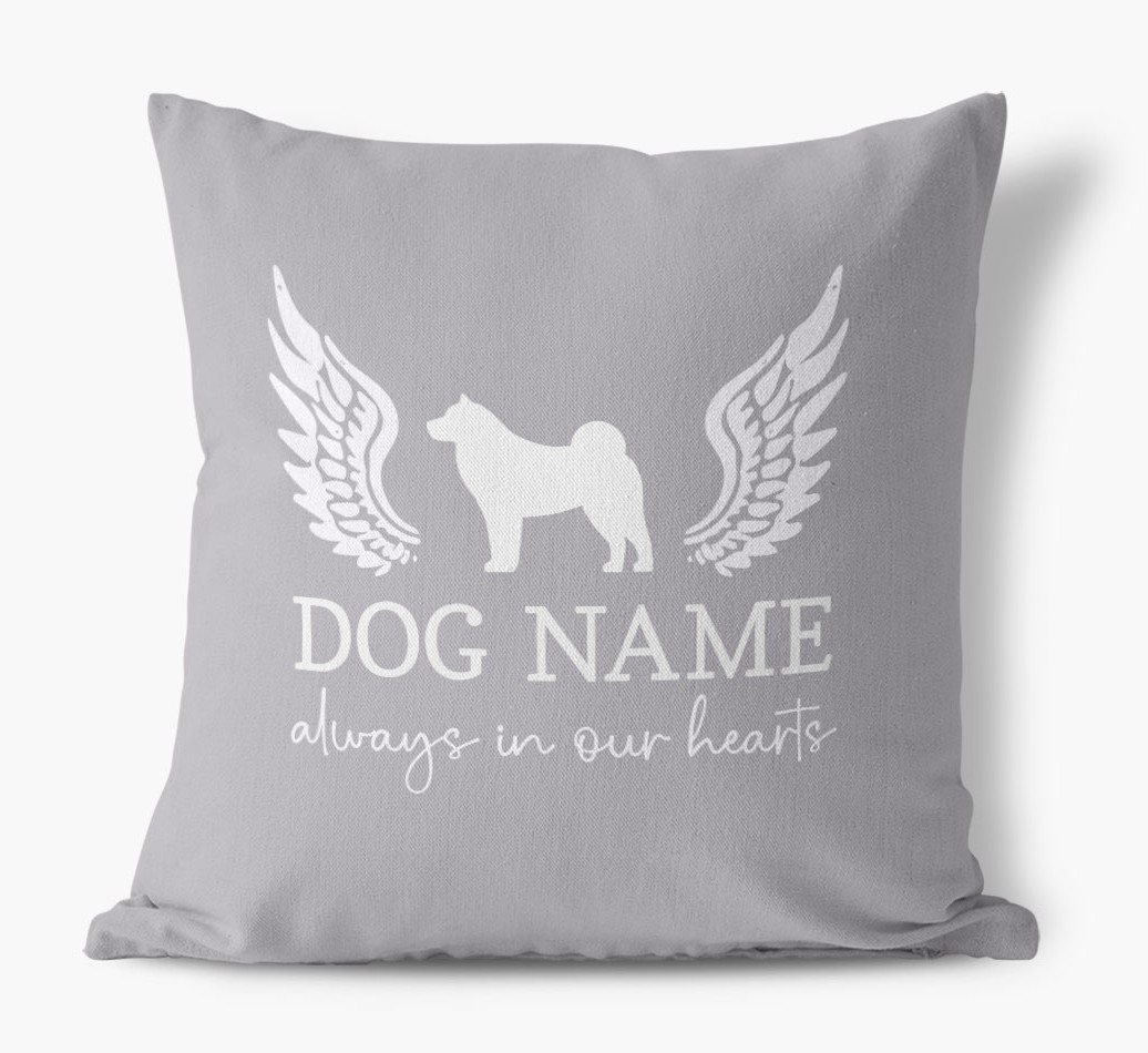 Silhouette Angel: Personalised {breedFullName} Canvas Cushion