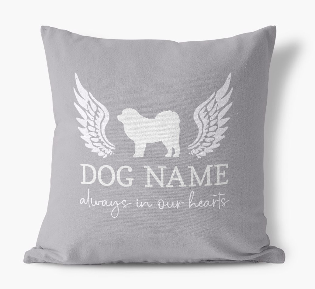 Silhouette Angel: Personalised {breedFullName} Canvas Cushion