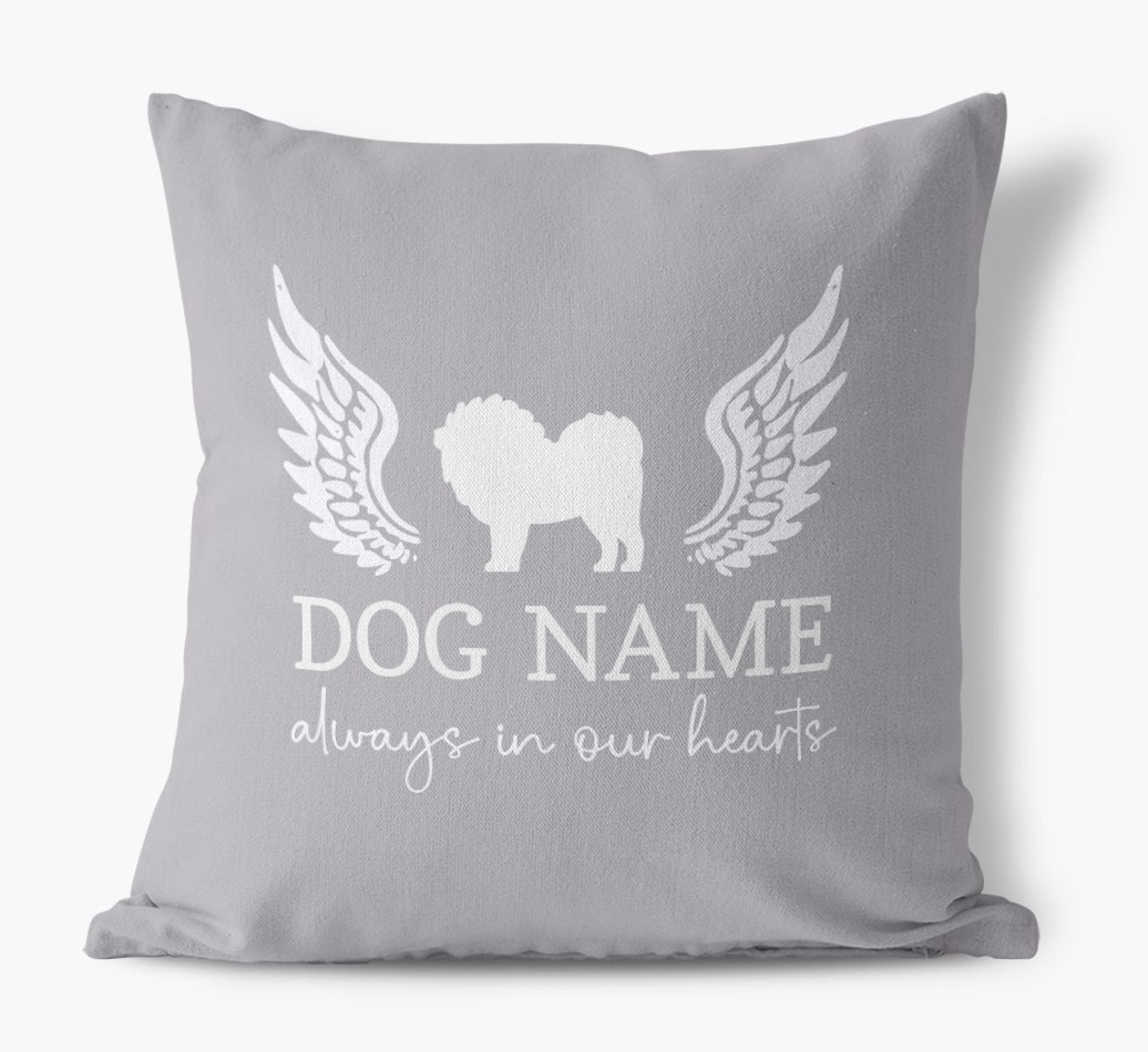 Silhouette Angel: Personalised {breedFullName} Canvas Cushion
