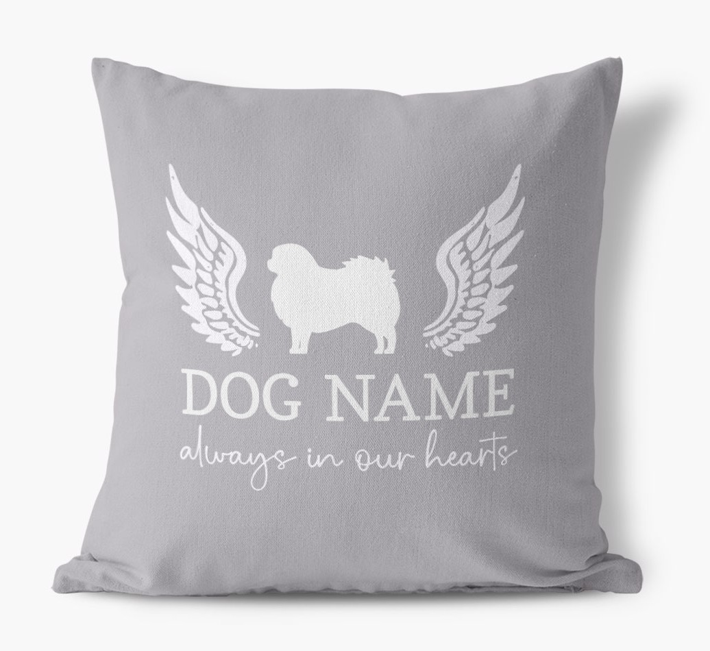 Silhouette Angel: Personalised {breedFullName} Canvas Cushion