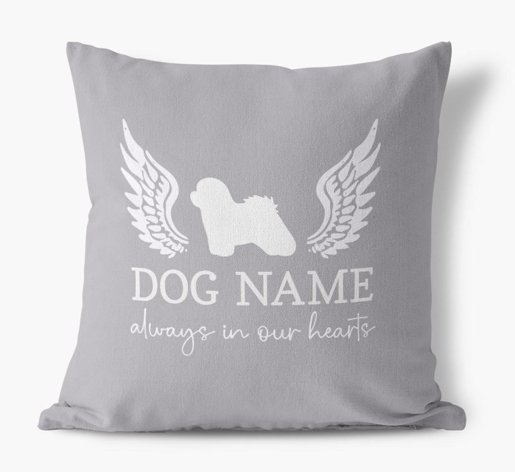 Silhouette Angel: Personalized {breedFullName} Canvas Pillow