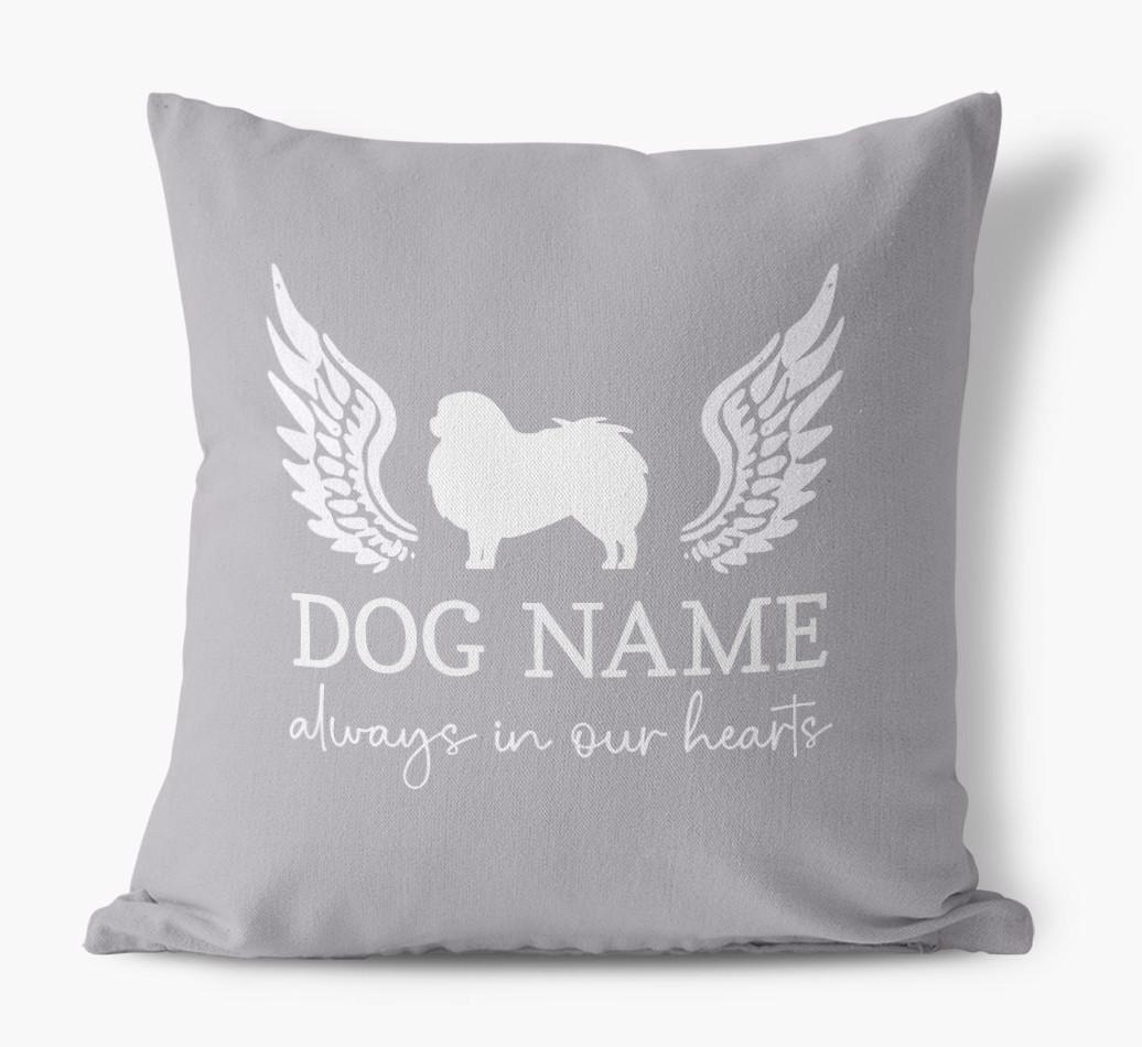 Silhouette Angel: Personalized {breedFullName} Canvas Pillow