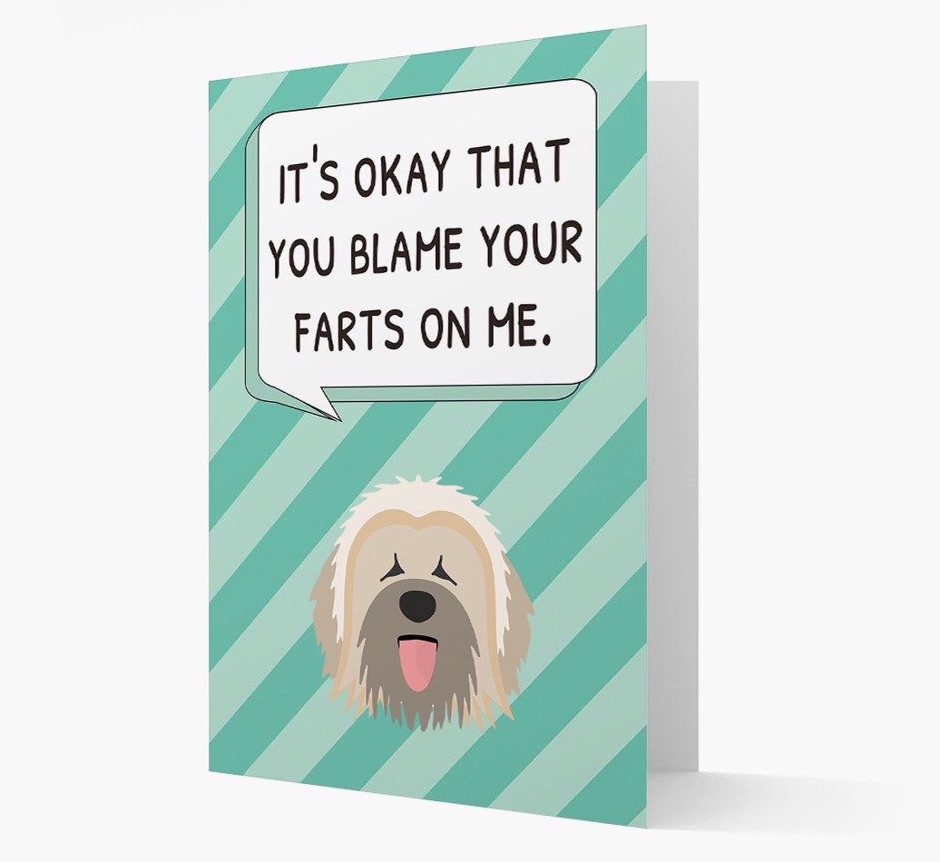 'Blame Your Farts on Me' Card with {breedFullName} Icon