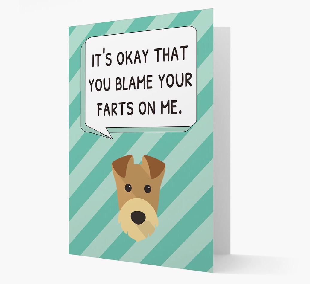 'Blame Your Farts on Me' Card with {breedFullName} Icon