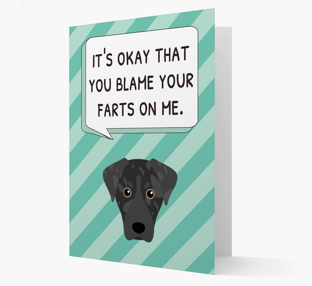 'Blame Your Farts on Me' Card with {breedFullName} Icon