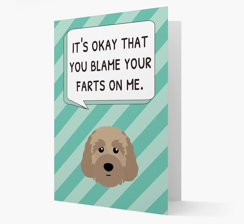 'Blame Your Farts on Me' Card with {breedFullName} Icon