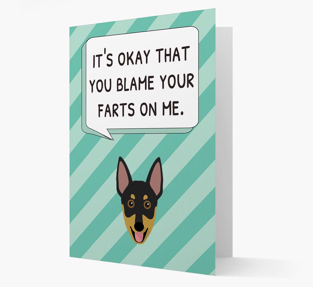 'Blame Your Farts on Me' Card with {breedFullName} Icon