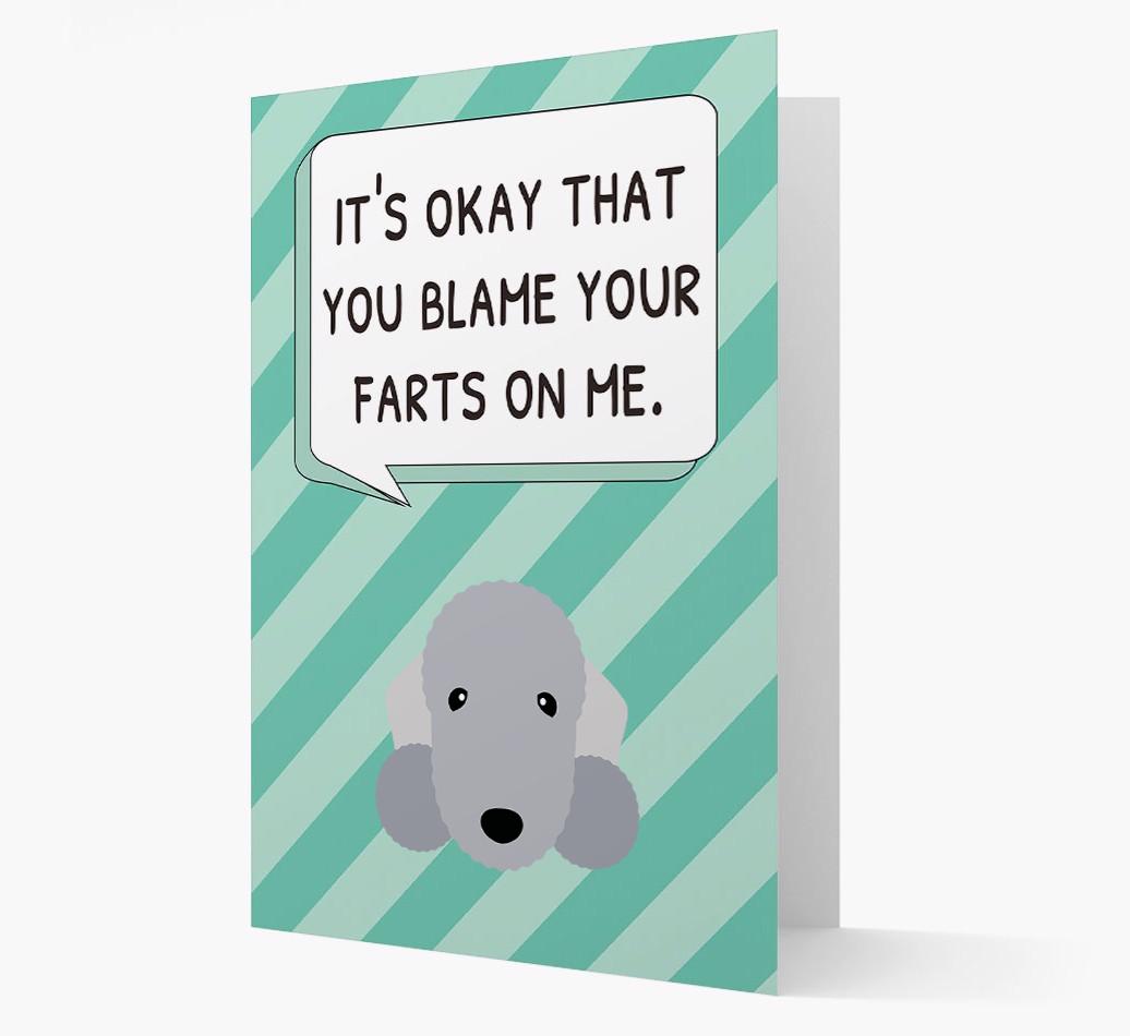 'Blame Your Farts on Me' Card with {breedFullName} Icon