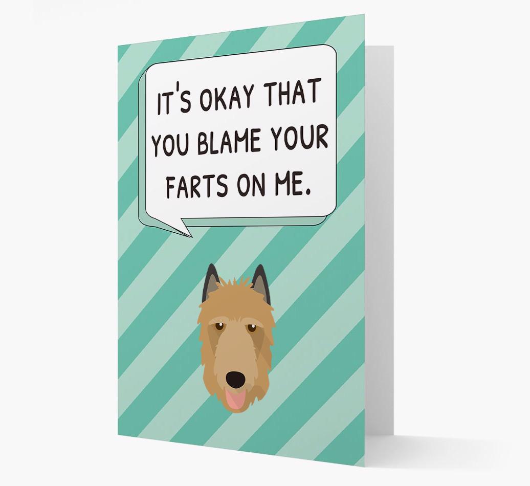'Blame Your Farts on Me' Card with {breedFullName} Icon