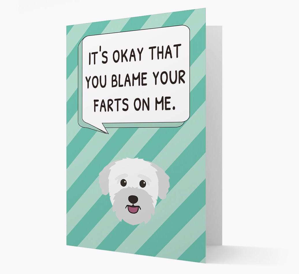 'Blame Your Farts on Me' Card with {breedFullName} Icon