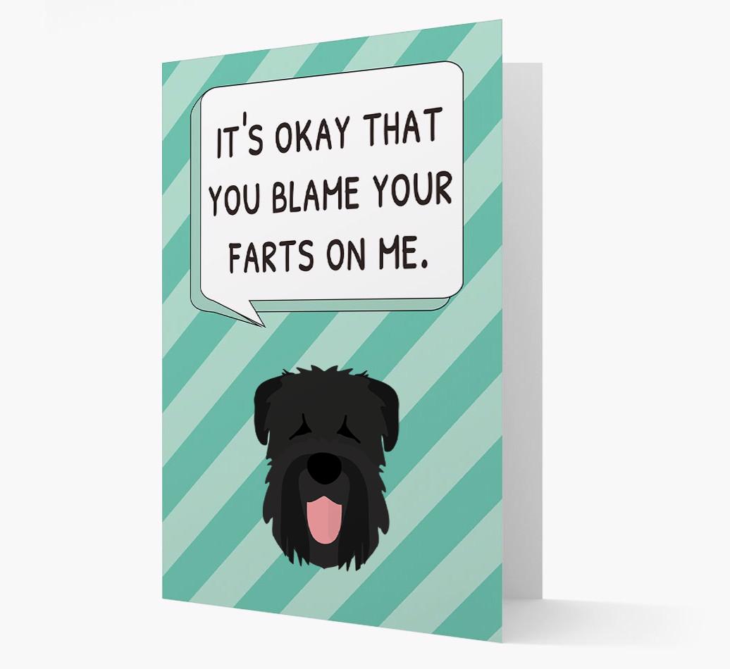 'Blame Your Farts on Me' Card with {breedFullName} Icon