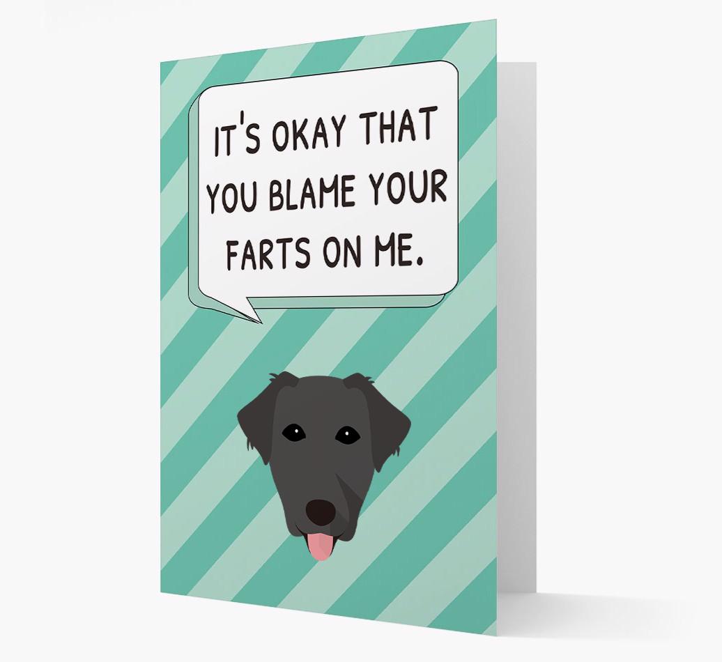 'Blame Your Farts on Me' Card with {breedFullName} Icon