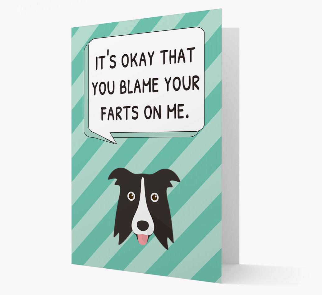 'Blame Your Farts on Me' Card with {breedFullName} Icon