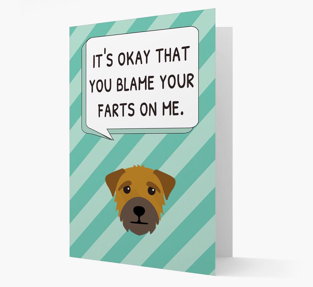 'Blame Your Farts on Me' Card with {breedFullName} Icon