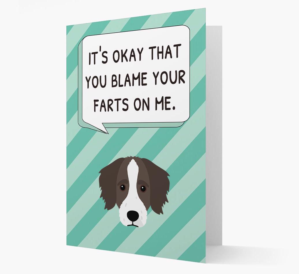 'Blame Your Farts on Me' Card with {breedFullName} Icon