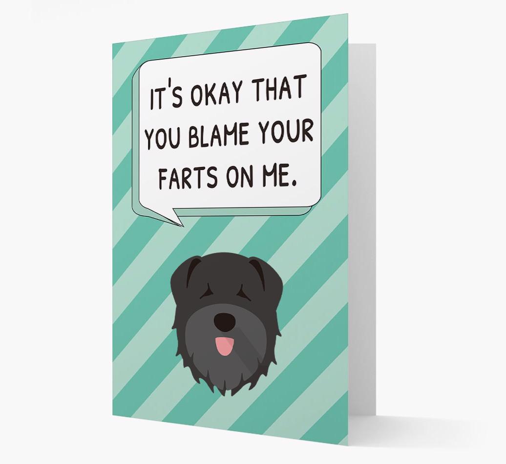 'Blame Your Farts on Me' Card with {breedFullName} Icon