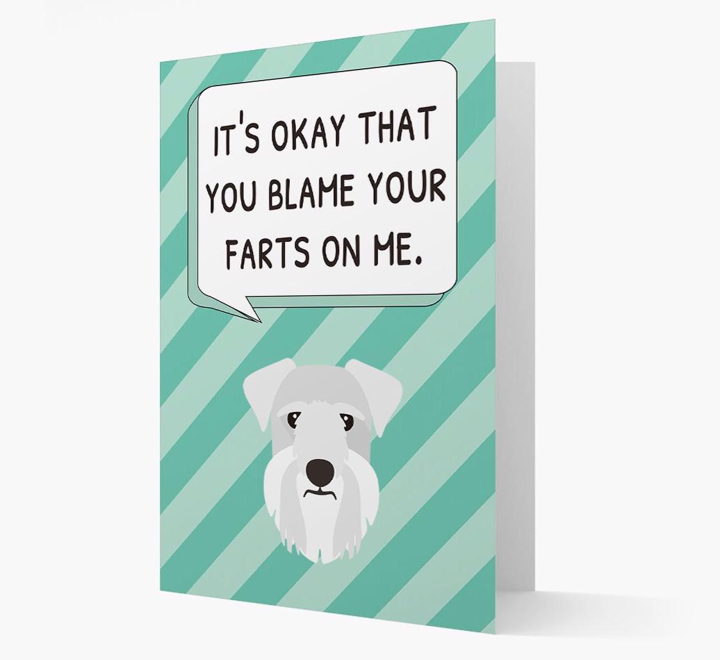 'Blame Your Farts on Me' Card with {breedFullName} Icon