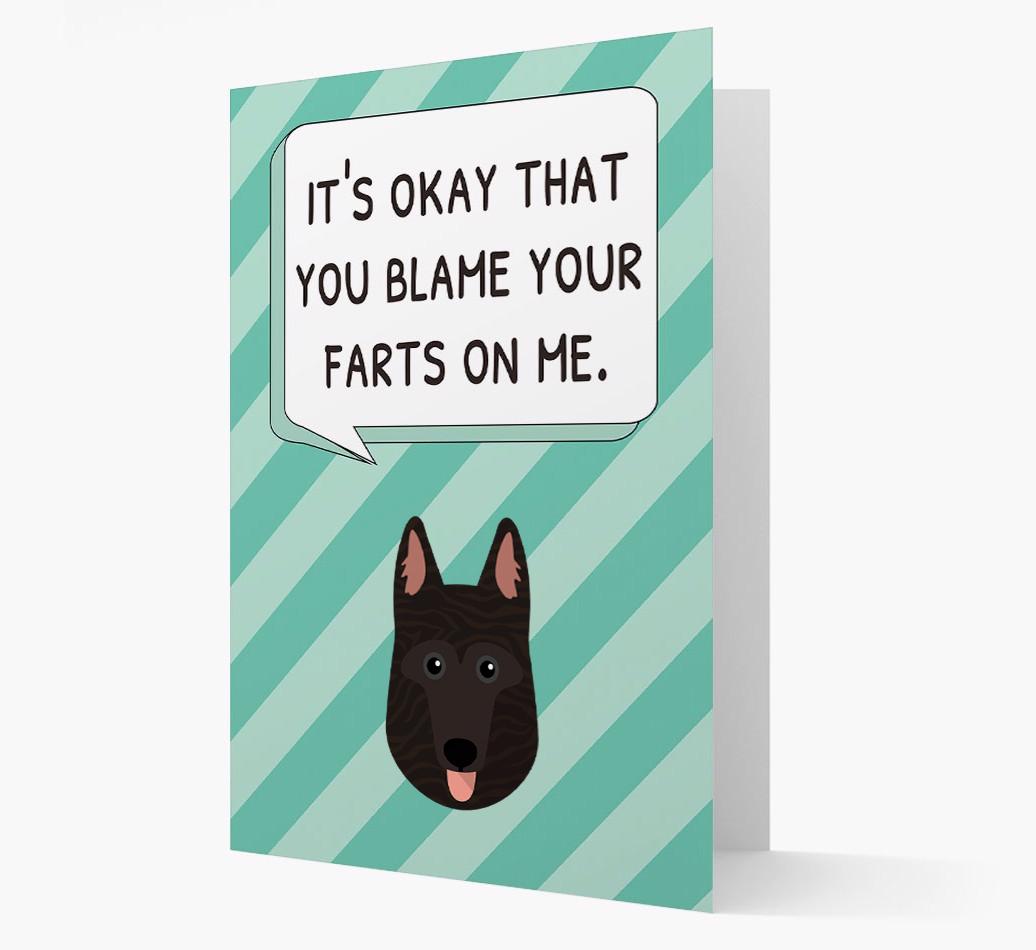 'Blame Your Farts on Me' Card with {breedFullName} Icon