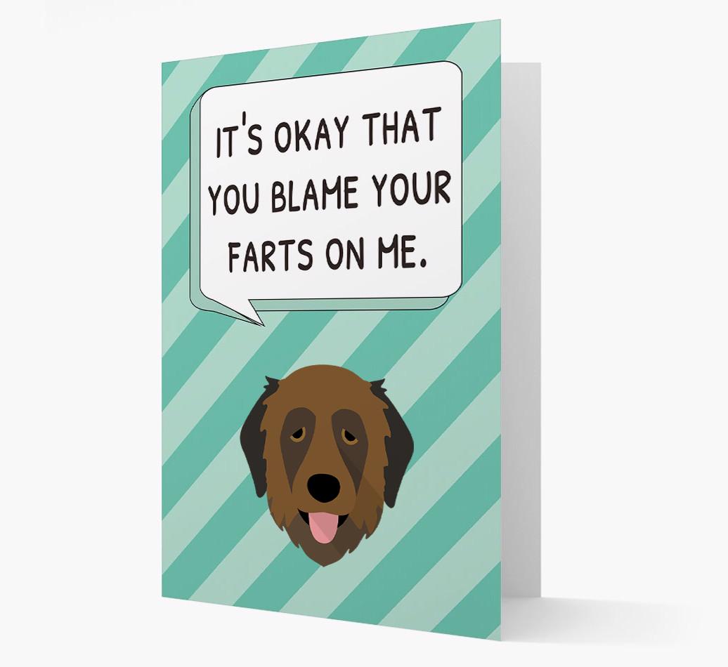 'Blame Your Farts on Me' Card with {breedFullName} Icon