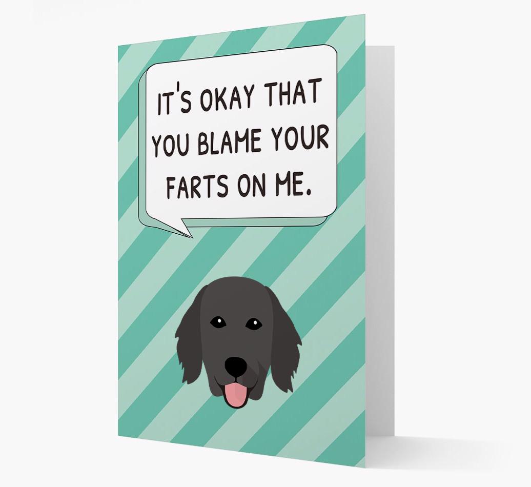 'Blame Your Farts on Me' Card with {breedFullName} Icon