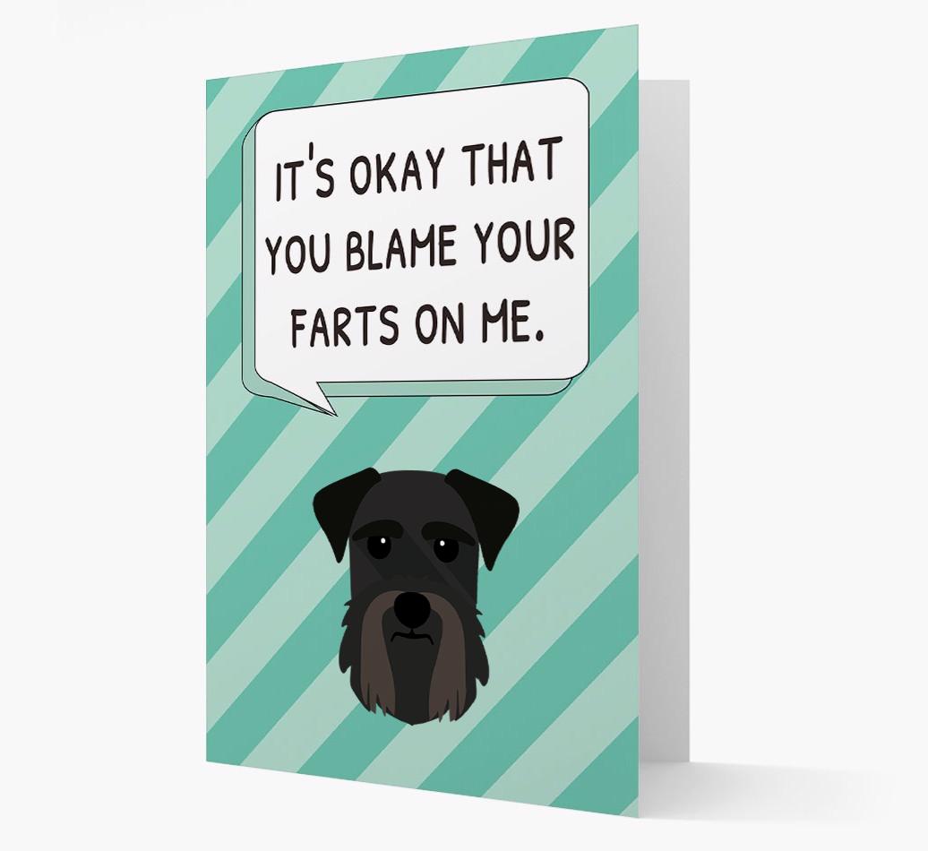 'Blame Your Farts on Me' Card with {breedFullName} Icon