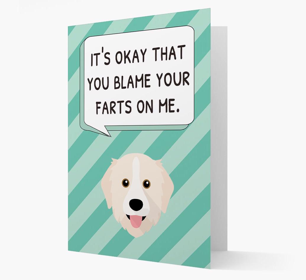 'Blame Your Farts on Me' Card with {breedFullName} Icon