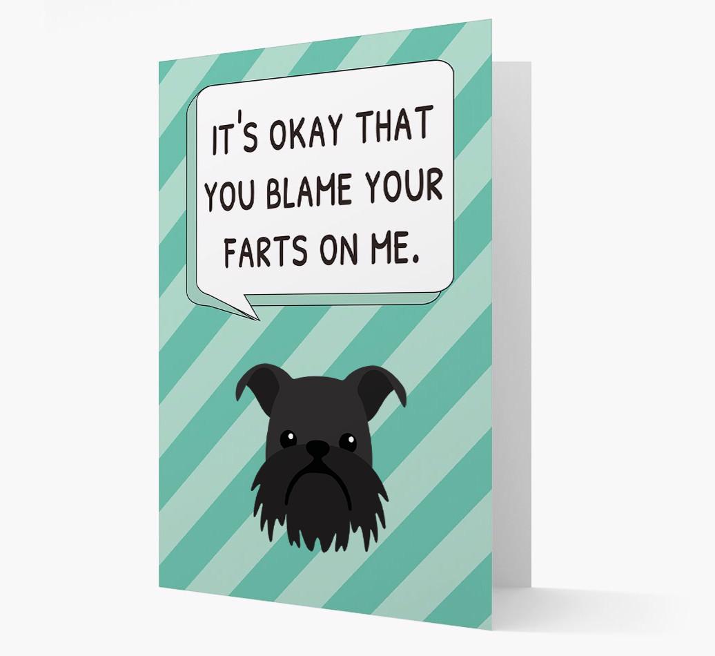 'Blame Your Farts on Me' Card with {breedFullName} Icon