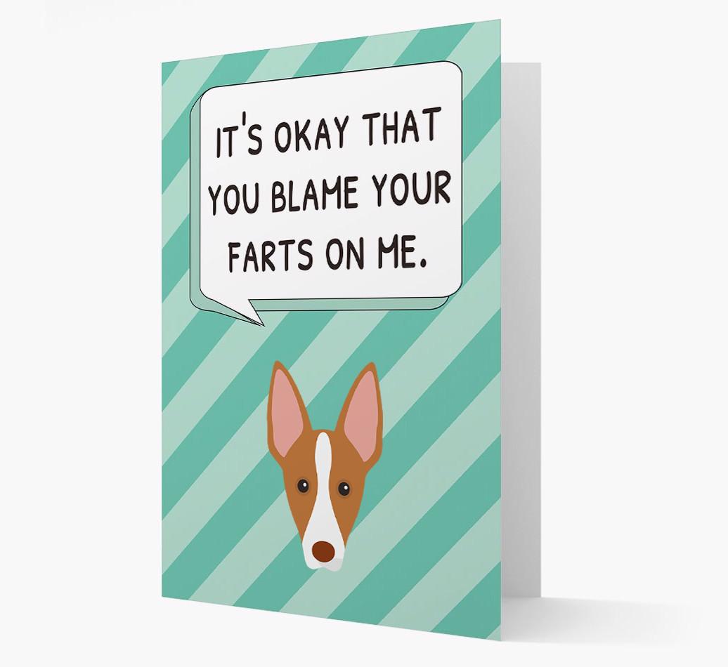 'Blame Your Farts on Me' Card with {breedFullName} Icon