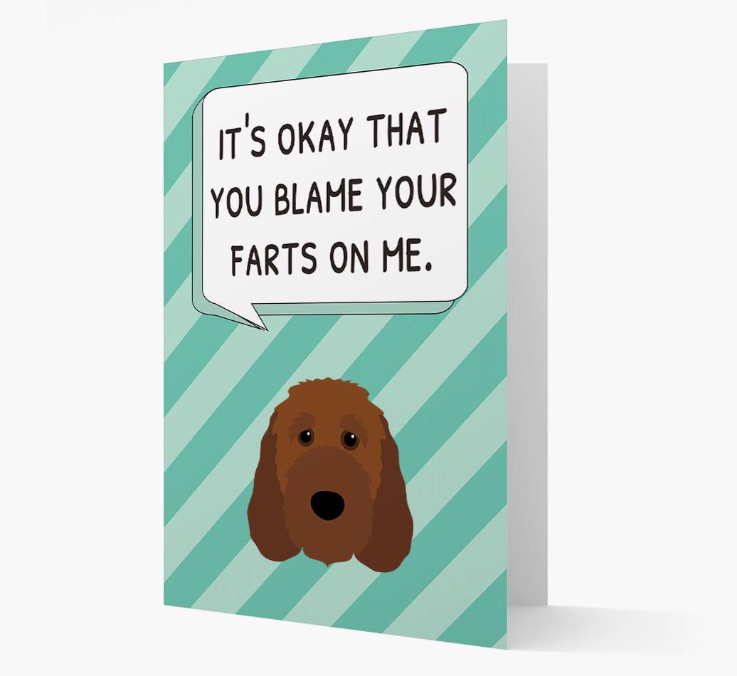 'Blame Your Farts on Me' Card with {breedFullName} Icon