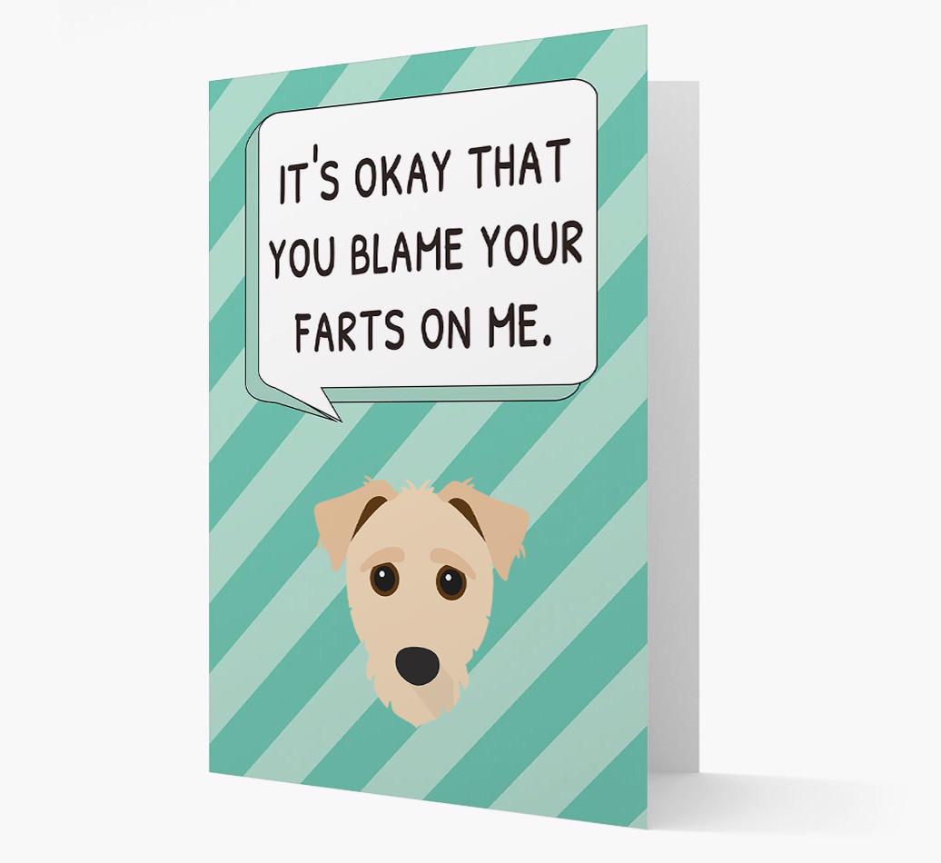 'Blame Your Farts on Me' Card with {breedFullName} Icon