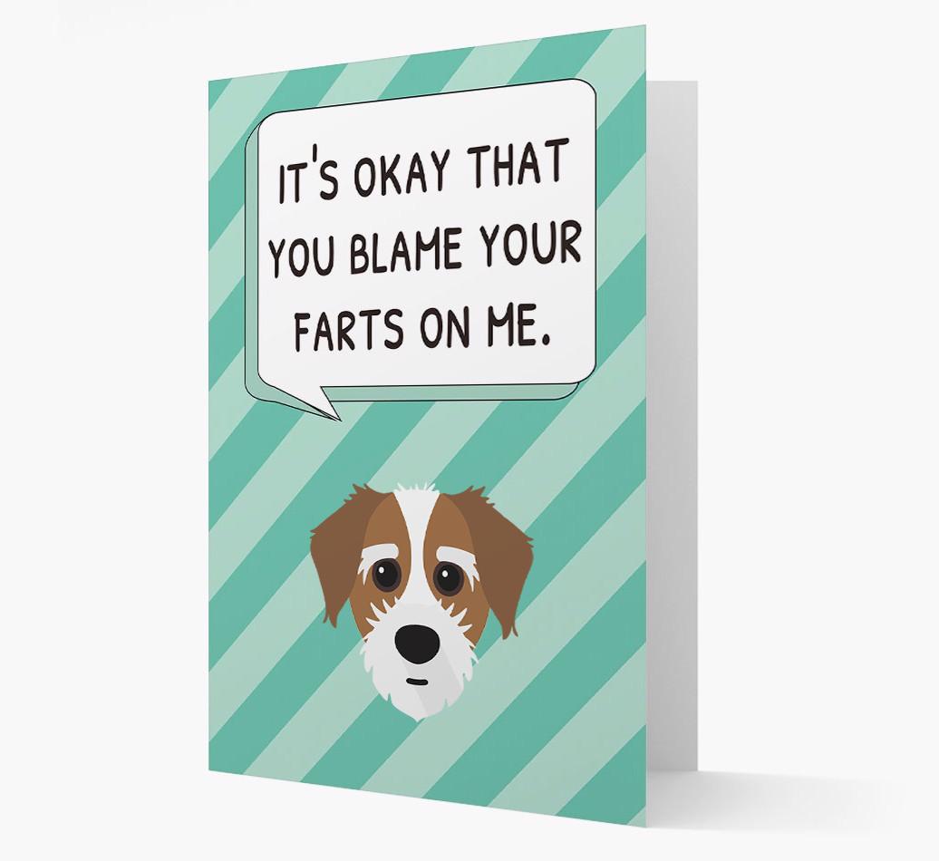 'Blame Your Farts on Me' Card with {breedFullName} Icon