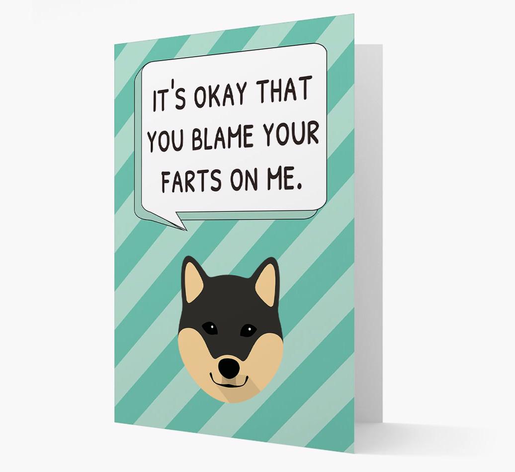 'Blame Your Farts on Me' Card with {breedFullName} Icon