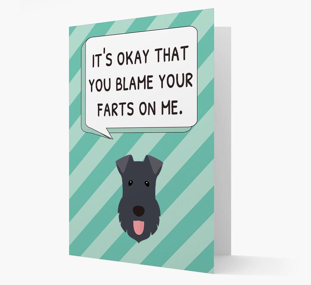 'Blame Your Farts on Me' Card with {breedFullName} Icon
